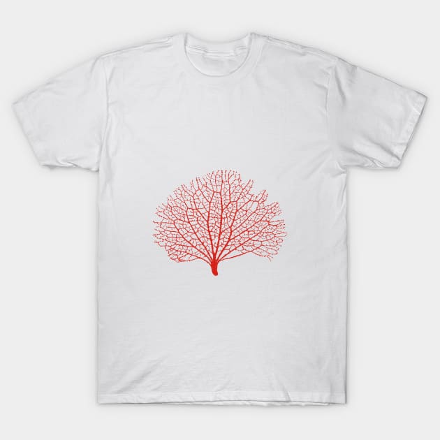 red sea fan coral silhouette T-Shirt by beakraus